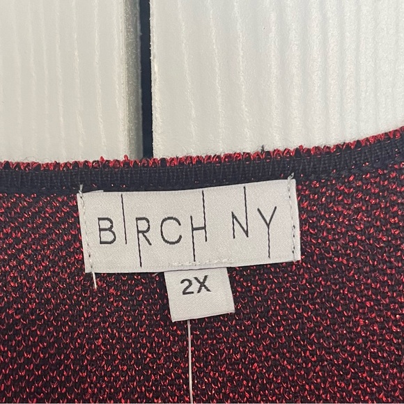 NWT Birch NY size 2X women’s long sleeve sweater top red and black - Picture 4 of 10